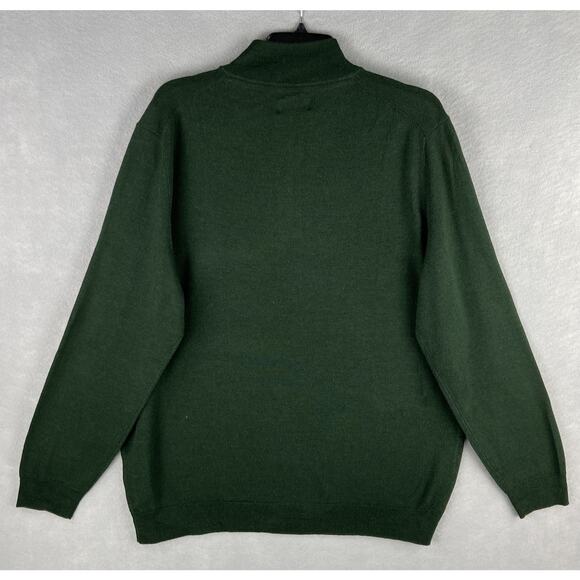 Club Room Men's XXL Quarter Zip Sweater Merino Wool Blend Dark Green NEW - Picture 6 of 11